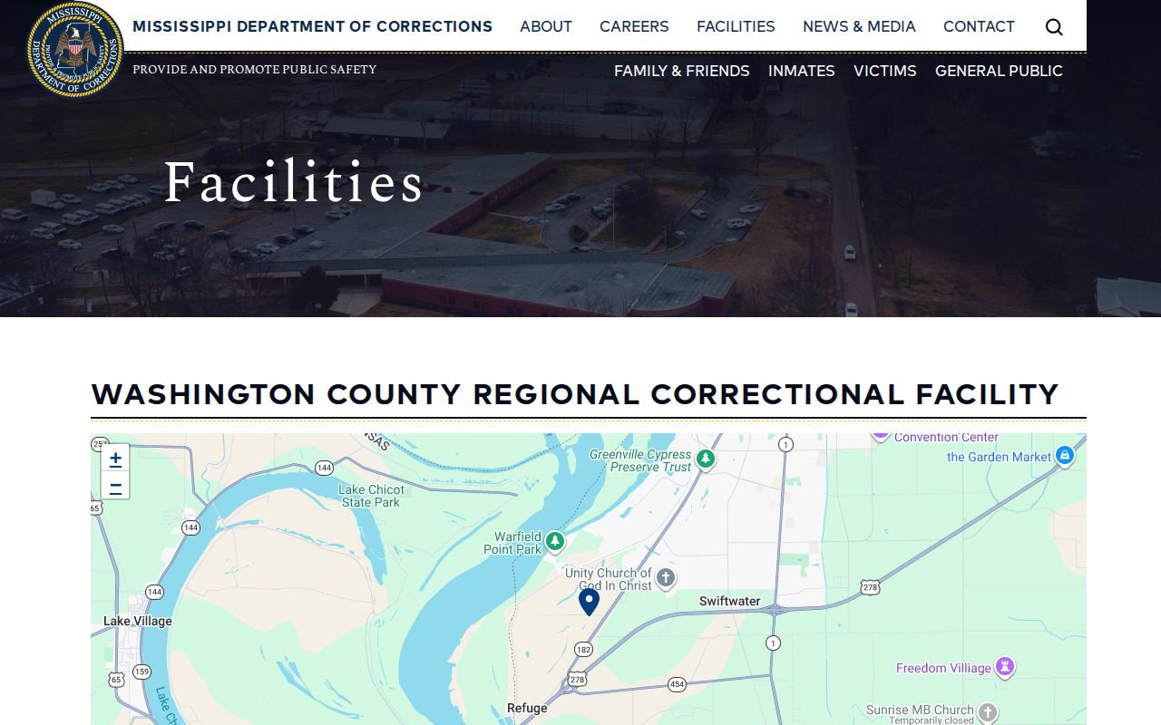 Official MDOC page for Washington County Regional Correctional Facility