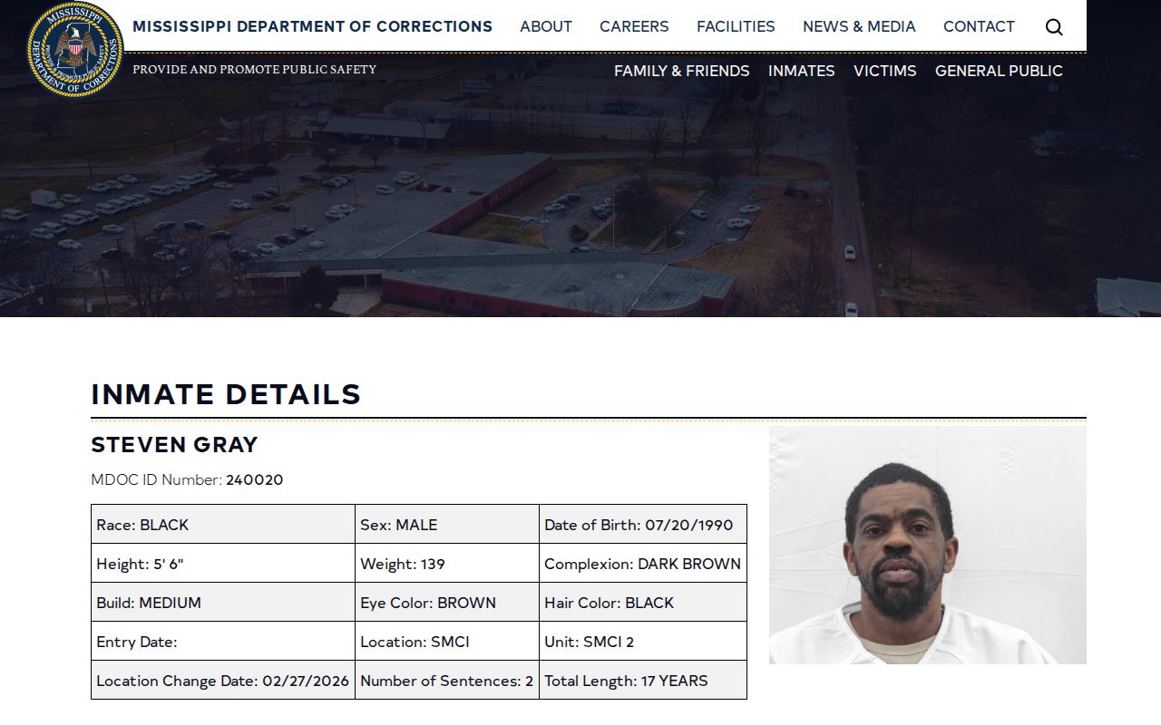 Washington County projected release date fields in an MDOC record