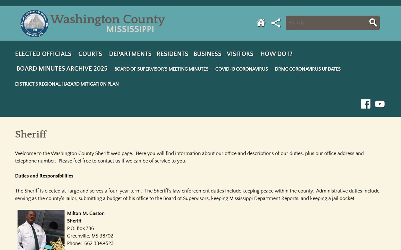 Washington County 24-hour release record source on the sheriff page
